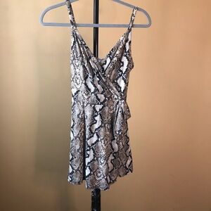 Snake-print romper